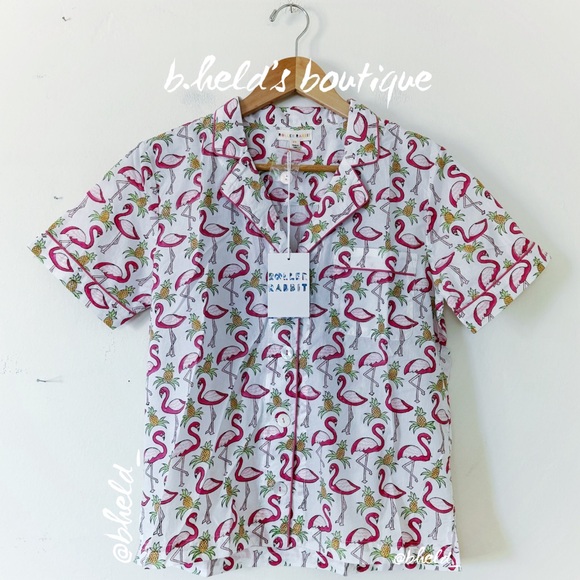 Roller Rabbit Freddy Flamingo Liza Set Pajamas in Pink Size X-Small (XS) New NWT - Picture 3 of 17